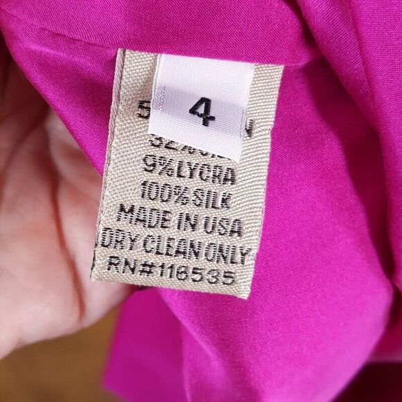 LELA ROSE Dress Womens Size 4 Pink One Shoulder Mini Pleated A-Line Cocktail - Picture 5 of 10